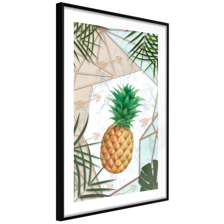 Poster Tropical Fruit - pineapple in a geometric composition with green leaves 114437 additionalImage 13