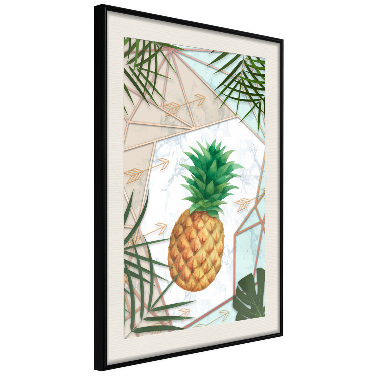Poster Tropical Fruit - pineapple in a geometric composition with green leaves 114437 additionalImage 3