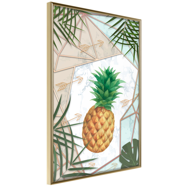 Poster Tropical Fruit - pineapple in a geometric composition with green leaves 114437 additionalImage 14