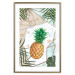 Poster Tropical Fruit - pineapple in a geometric composition with green leaves 114437 additionalThumb 16