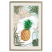 Poster Tropical Fruit - pineapple in a geometric composition with green leaves 114437 additionalThumb 19