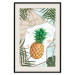 Poster Tropical Fruit - pineapple in a geometric composition with green leaves 114437 additionalThumb 18