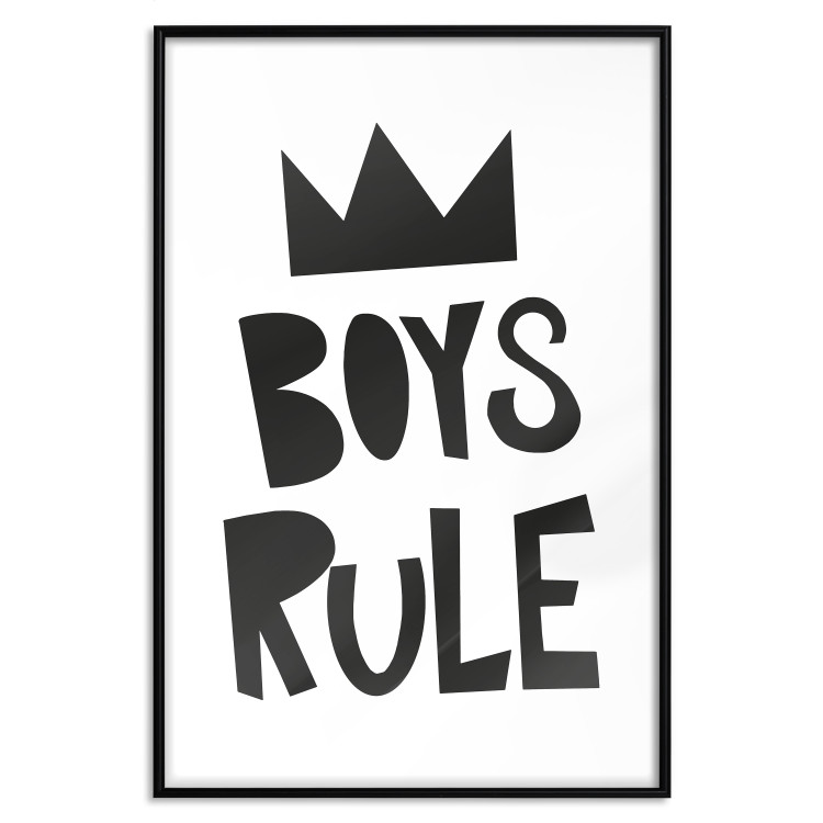 Poster Boys Rule - black and white composition with a crown and English texts 114737 additionalImage 18