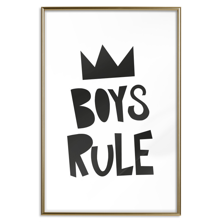 Poster Boys Rule - black and white composition with a crown and English texts 114737 additionalImage 14
