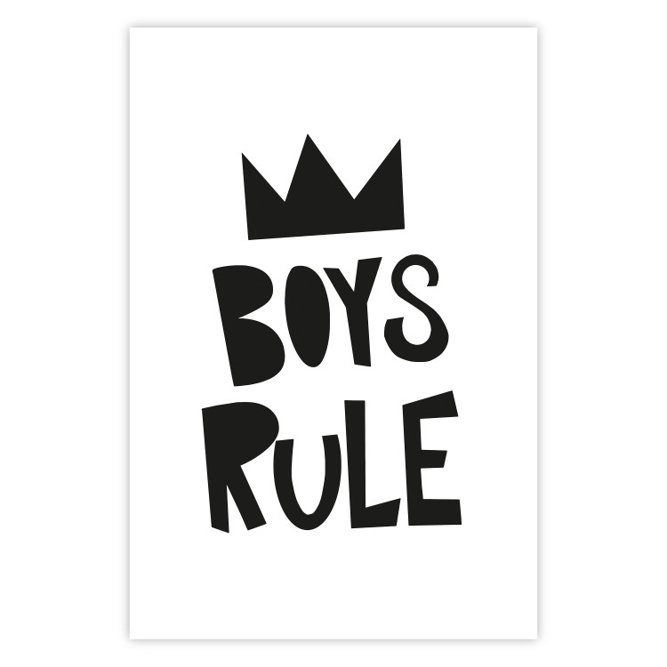 Poster Boys Rule - black and white composition with a crown and English texts 114737 additionalImage 19