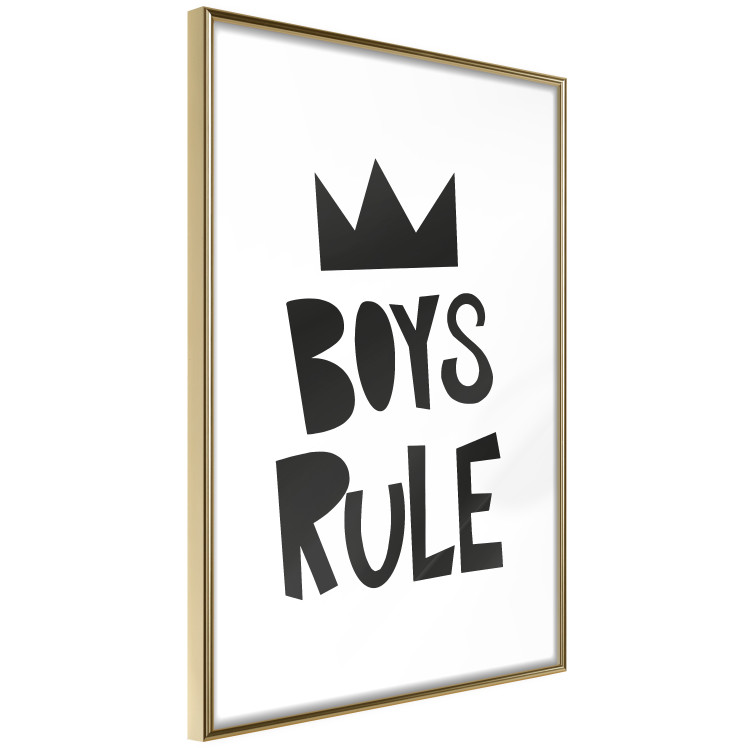 Poster Boys Rule - black and white composition with a crown and English texts 114737 additionalImage 5