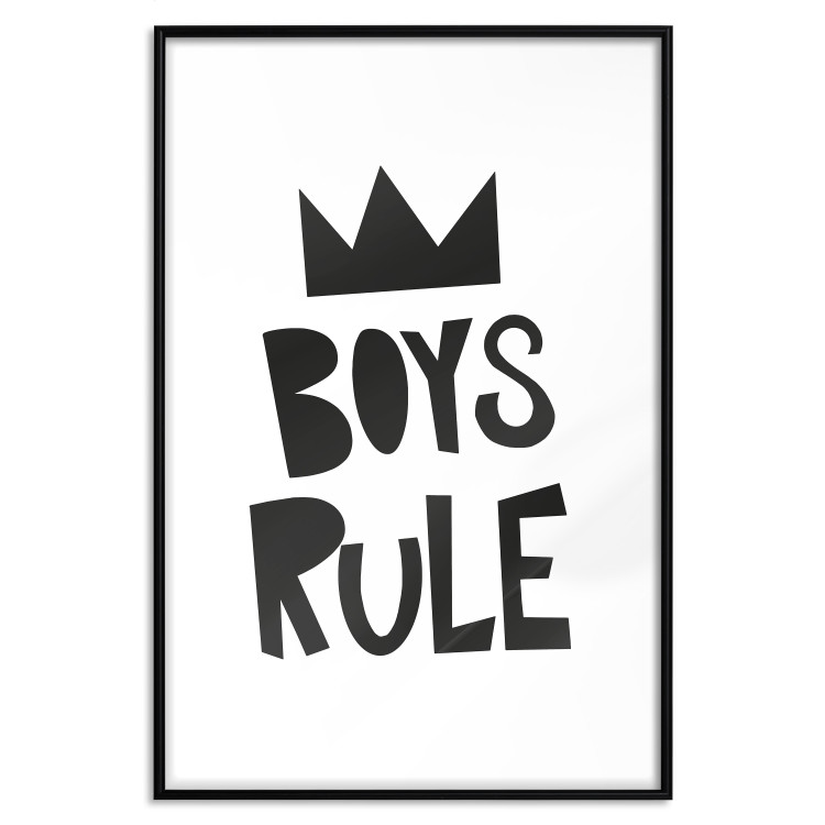 Poster Boys Rule - black and white composition with a crown and English texts 114737 additionalImage 17
