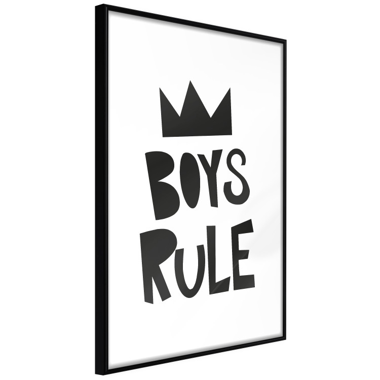 Poster Boys Rule - black and white composition with a crown and English texts 114737 additionalImage 12