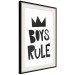 Poster Boys Rule - black and white composition with a crown and English texts 114737 additionalThumb 3