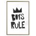 Poster Boys Rule - black and white composition with a crown and English texts 114737 additionalThumb 14