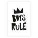 Poster Boys Rule - black and white composition with a crown and English texts 114737 additionalThumb 25