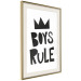 Poster Boys Rule - black and white composition with a crown and English texts 114737 additionalThumb 2