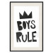 Poster Boys Rule - black and white composition with a crown and English texts 114737 additionalThumb 18