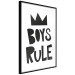 Poster Boys Rule - black and white composition with a crown and English texts 114737 additionalThumb 11