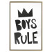 Poster Boys Rule - black and white composition with a crown and English texts 114737 additionalThumb 16