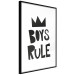 Poster Boys Rule - black and white composition with a crown and English texts 114737 additionalThumb 10