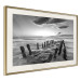 Wall Poster Song of the sea - black and white landscape of cloudy sky and pier against water 115137 additionalThumb 2
