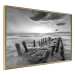 Wall Poster Song of the sea - black and white landscape of cloudy sky and pier against water 115137 additionalThumb 12