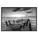 Wall Poster Song of the sea - black and white landscape of cloudy sky and pier against water 115137 additionalThumb 24