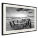 Wall Poster Song of the sea - black and white landscape of cloudy sky and pier against water 115137 additionalThumb 3