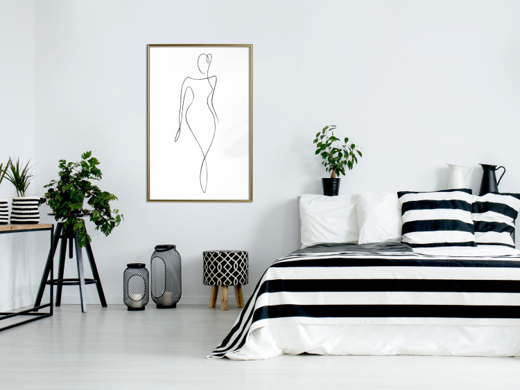 Wall Poster Waspy Waist - black and white simple line art with a delicate woman's figure 115237 additionalImage 7