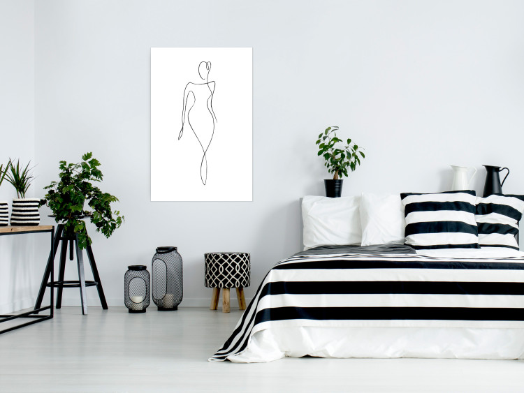Wall Poster Waspy Waist - black and white simple line art with a delicate woman's figure 115237 additionalImage 4