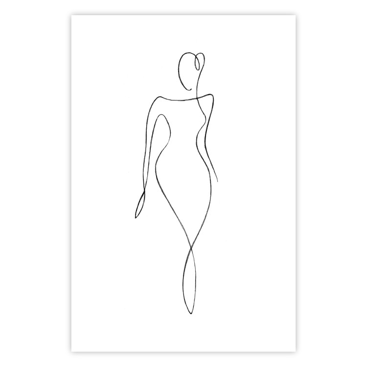 Wall Poster Waspy Waist - black and white simple line art with a delicate woman's figure 115237 additionalImage 25