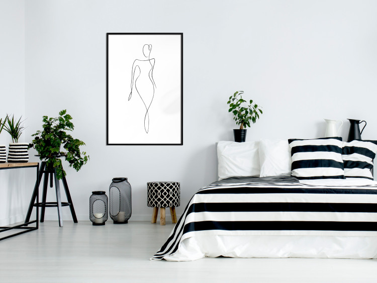 Wall Poster Waspy Waist - black and white simple line art with a delicate woman's figure 115237 additionalImage 6
