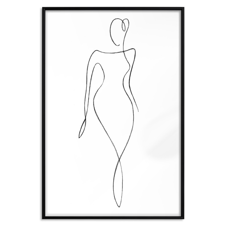 Wall Poster Waspy Waist - black and white simple line art with a delicate woman's figure 115237 additionalImage 24