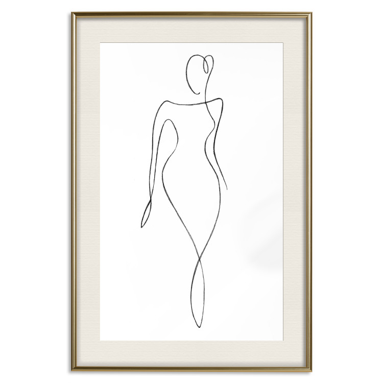 Wall Poster Waspy Waist - black and white simple line art with a delicate woman's figure 115237 additionalImage 19