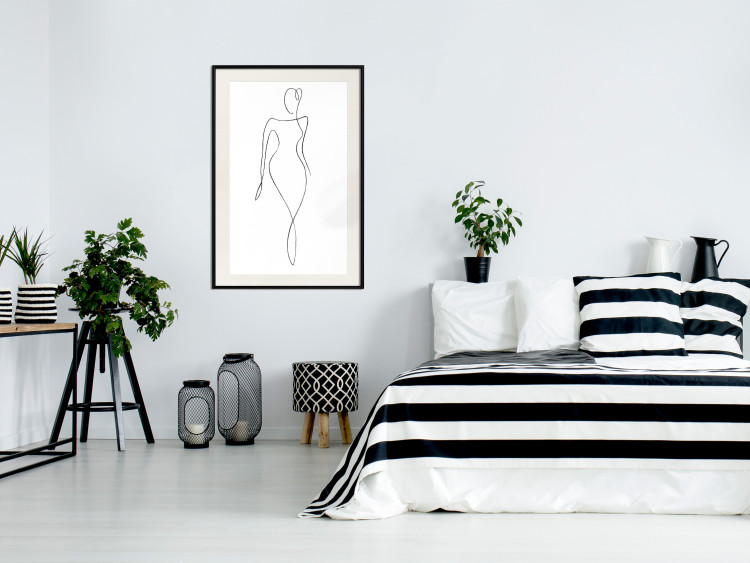 Wall Poster Waspy Waist - black and white simple line art with a delicate woman's figure 115237 additionalImage 22
