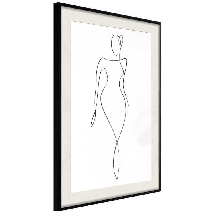 Wall Poster Waspy Waist - black and white simple line art with a delicate woman's figure 115237 additionalImage 3