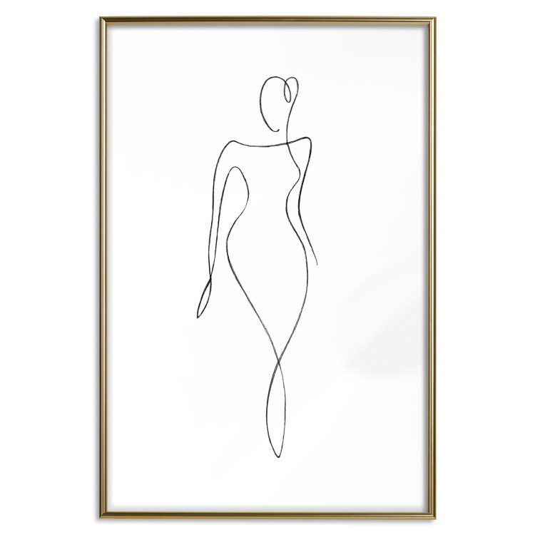 Wall Poster Waspy Waist - black and white simple line art with a delicate woman's figure 115237 additionalImage 16