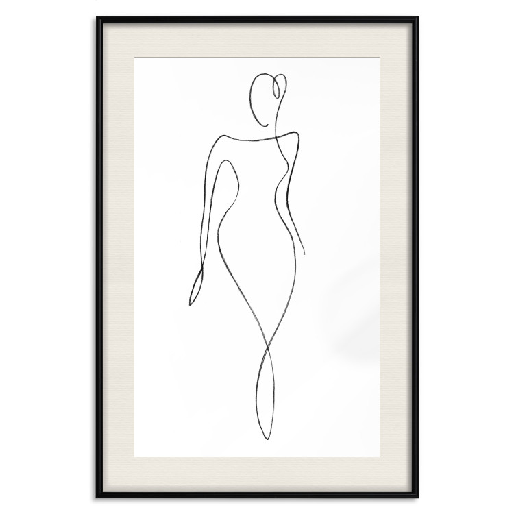 Wall Poster Waspy Waist - black and white simple line art with a delicate woman's figure 115237 additionalImage 18