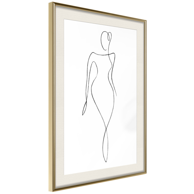 Wall Poster Waspy Waist - black and white simple line art with a delicate woman's figure 115237 additionalImage 2