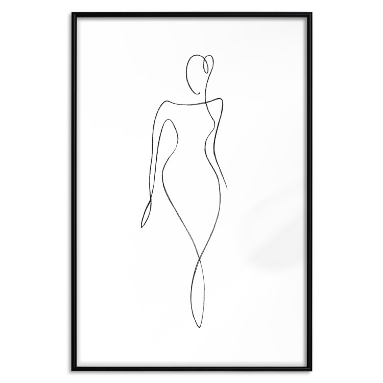 Wall Poster Waspy Waist - black and white simple line art with a delicate woman's figure 115237 additionalImage 17