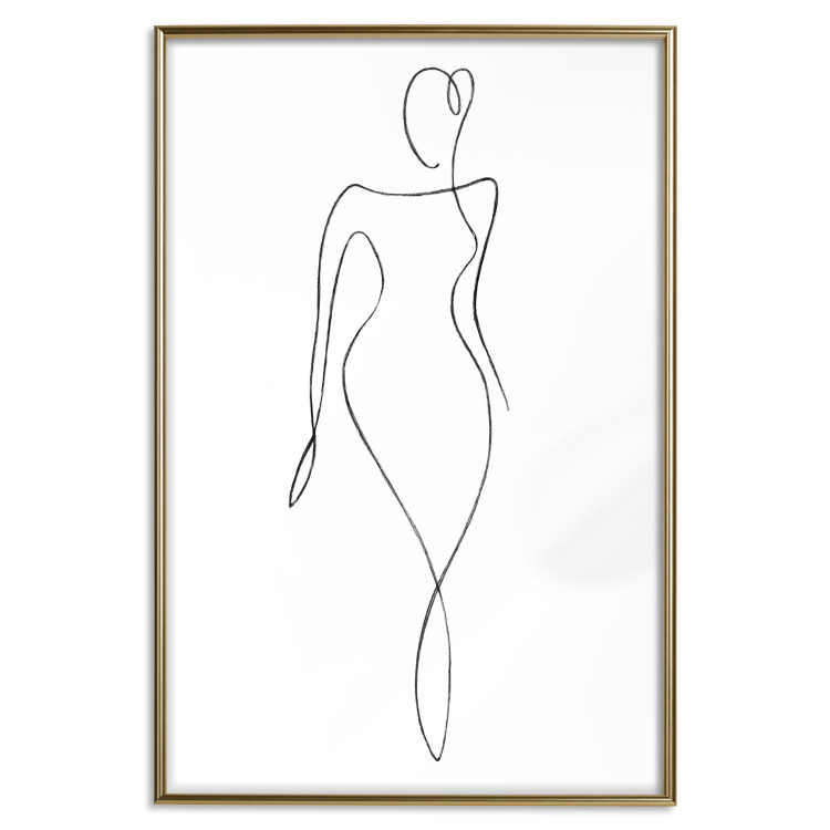 Wall Poster Waspy Waist - black and white simple line art with a delicate woman's figure 115237 additionalImage 20