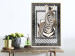 Poster Zebra - black and white composition with a striped mammal on a patterned background 116437 additionalThumb 9