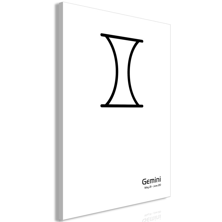 Canvas Art Print Gemini zodiac sign - minimalistic graphics with black lettering 117037 additionalImage 2