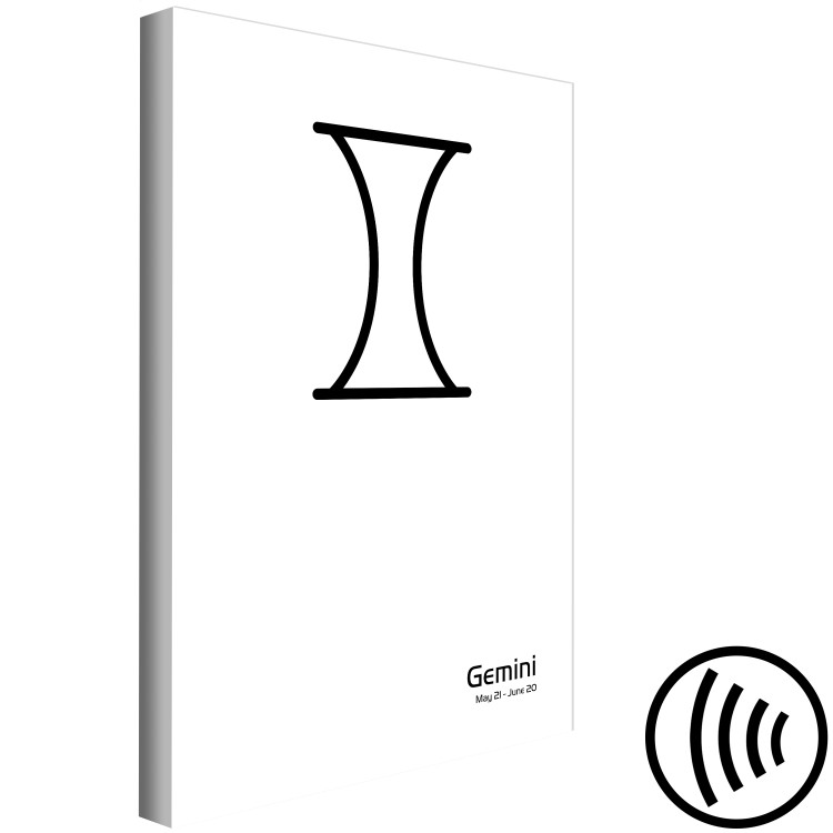 Canvas Art Print Gemini zodiac sign - minimalistic graphics with black lettering 117037 additionalImage 6
