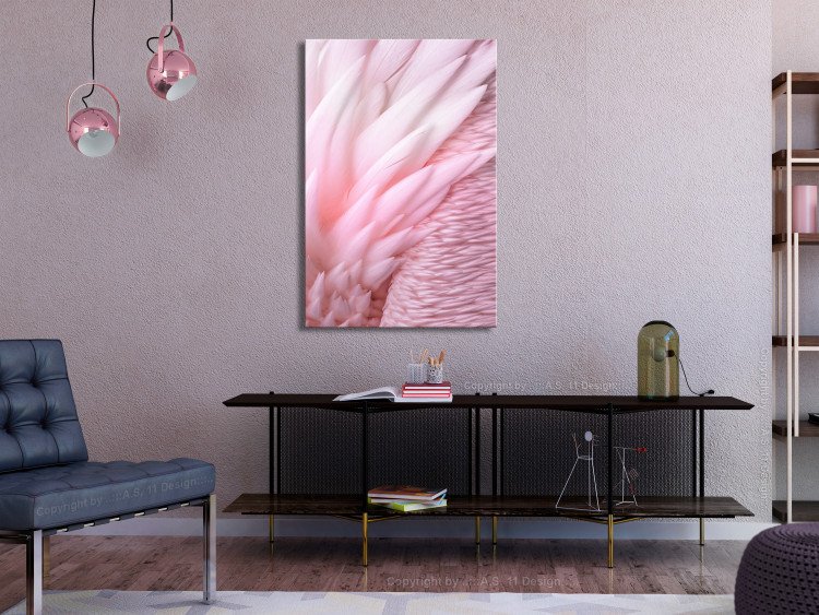 Canvas Print Pink feathers - the delicacy and subtlety of the unique bird nature 117137 additionalImage 3