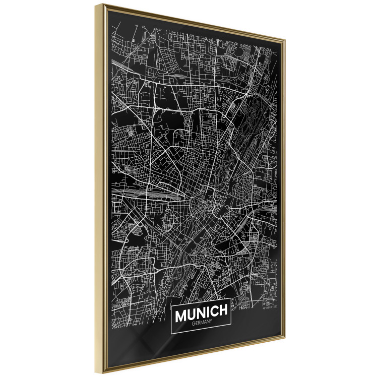 Poster Dark Map of Munich - black and white composition with simple inscriptions 118137 additionalImage 14