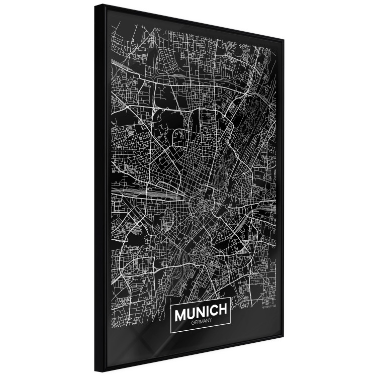 Poster Dark Map of Munich - black and white composition with simple inscriptions 118137 additionalImage 12