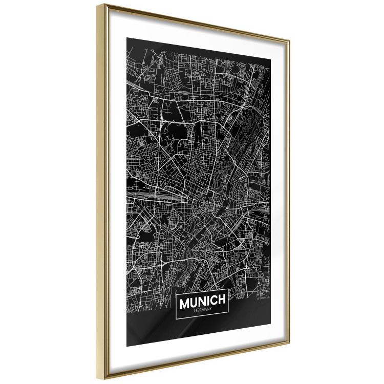 Poster Dark Map of Munich - black and white composition with simple inscriptions 118137 additionalImage 8