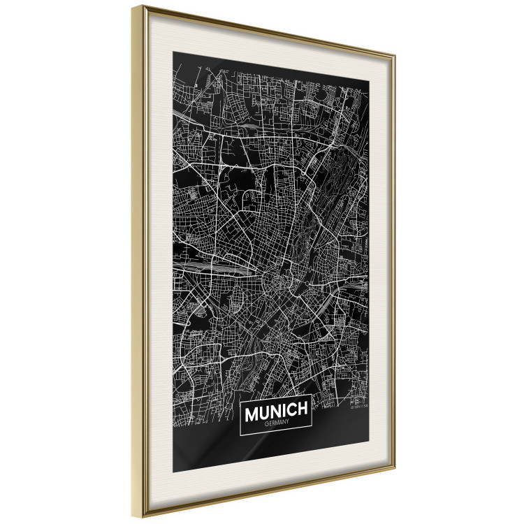 Poster Dark Map of Munich - black and white composition with simple inscriptions 118137 additionalImage 2
