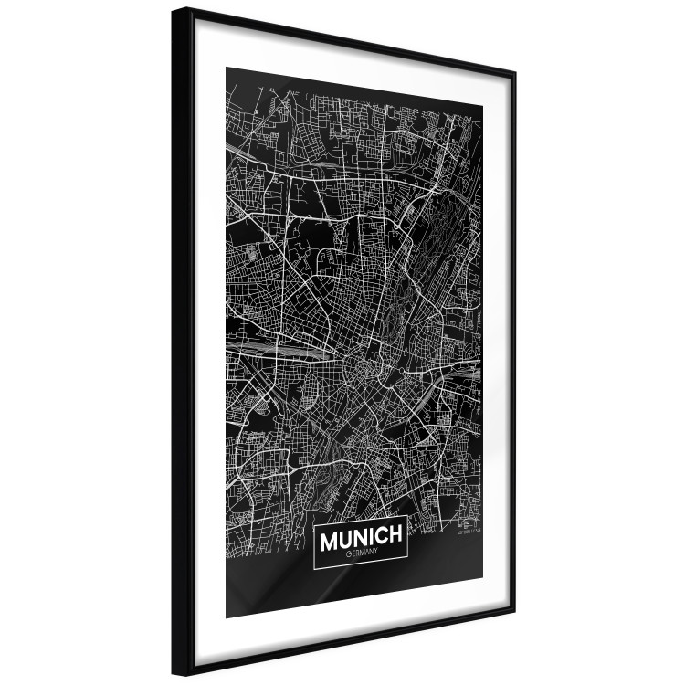 Poster Dark Map of Munich - black and white composition with simple inscriptions 118137 additionalImage 13