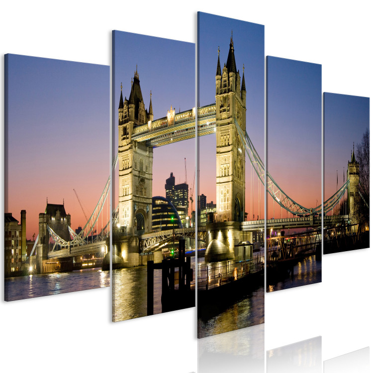 Canvas Art Print London: Tower Bridge (5 Parts) Wide 118637 additionalImage 2