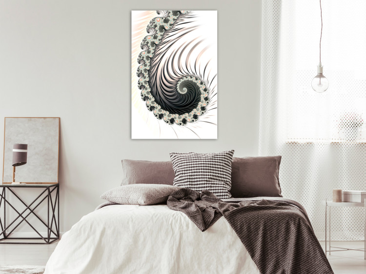 Canvas Print Spiral fractals - a psychedelic pattern on a white background 122737 additionalImage 3