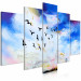 Canvas Art Print A key of birds in the autumn sky - a sky landscape with white clouds 123437 additionalThumb 2