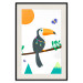 Poster Toucan and Butterflies - amusing parrot with colorful necklace on white background 123737 additionalThumb 19